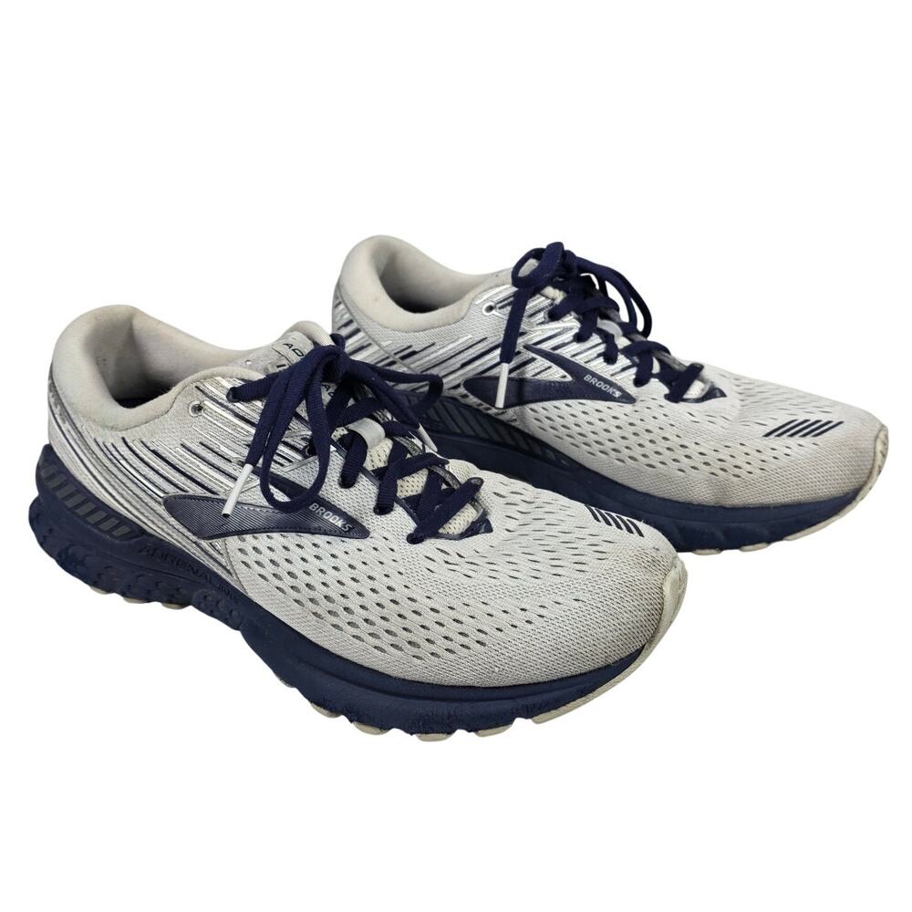 BROOKS GHOST 12 RUNNING SHOES – MEN’S 8 – GREY/NAVY – STYLE 110294‑1D‑110
